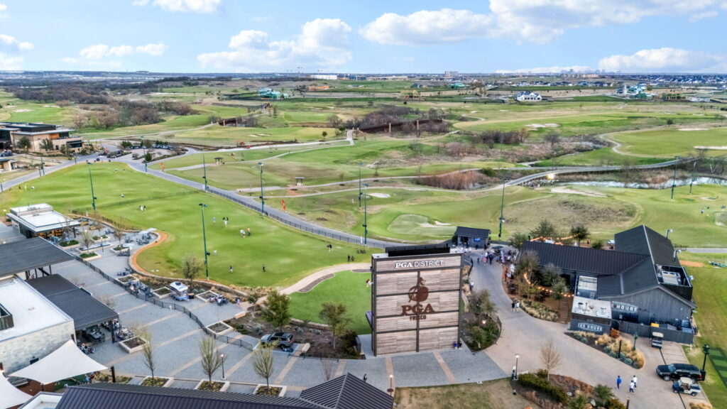 An aerial view of the PGA Frisco campus